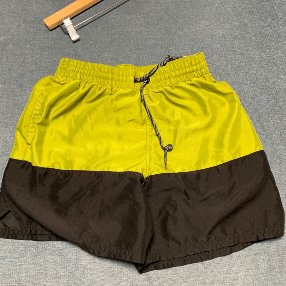 Nike Running Shorts Womens Small Yellow Black Colorblock Elastic Waist Summer